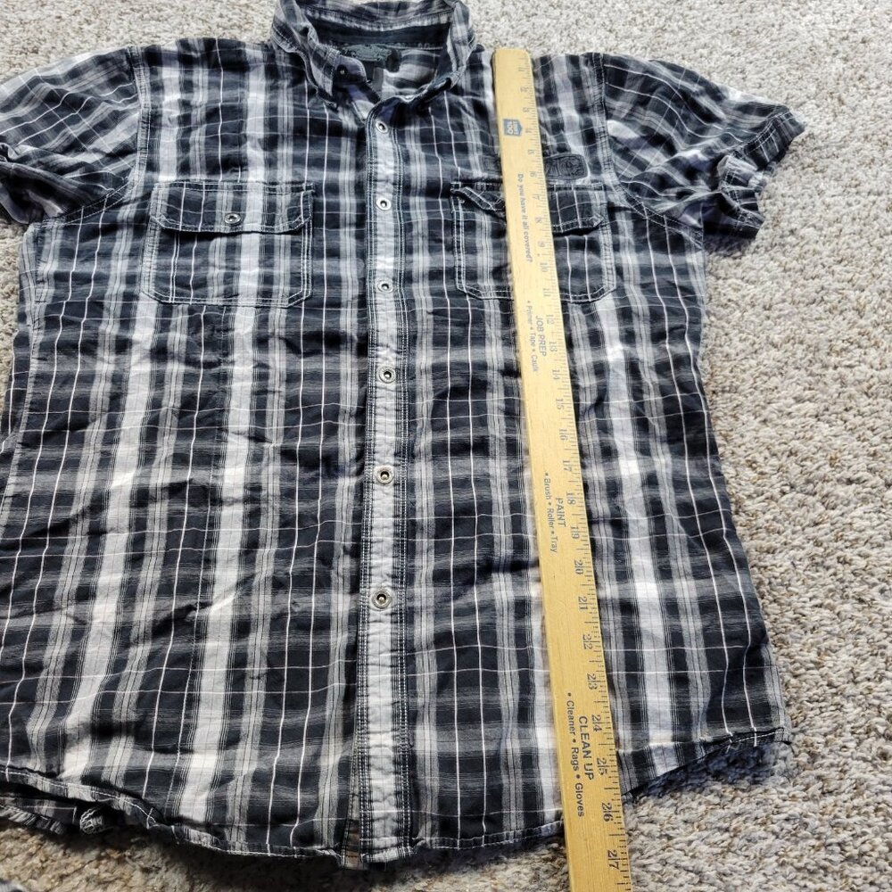 Harley Davidson Shirt Mens Large Button Work Shirt Embroidered Plaid Multicolor - Picture 4 of 7